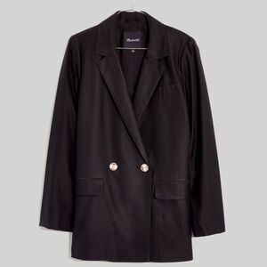 New Madewell Caldwell Double-Breasted Blazer in Black